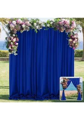 Mysky Home Royal Blue Backdrop Curtains for Party Stage Wedding Ceremony Light Filtering Curtains Photography