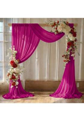 MDS Panels 30 Width X 20Ft Long Wedding Arch Draping Fabric Sheer Chiffon Fabric Drapery for Wedding Pack of 2