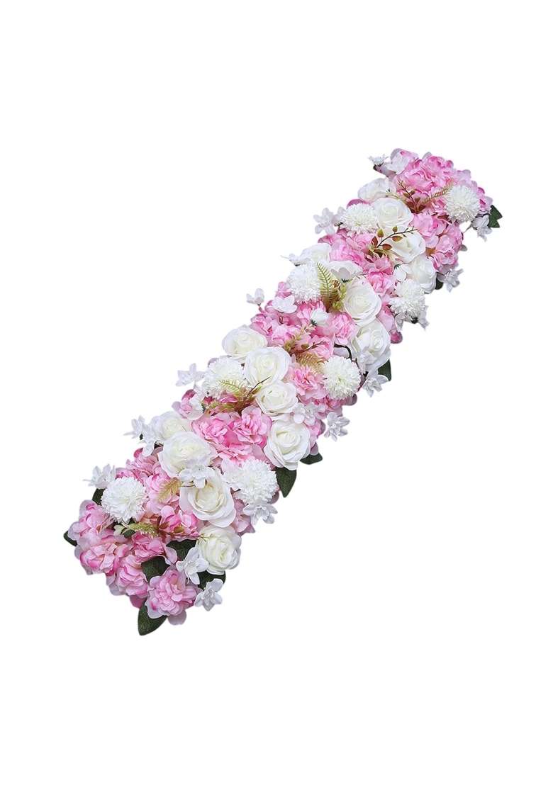 Calandis Flower Panel Backdrop Road Decoration Silk Flower for Wedding Party Ceremony White Pink - Indya