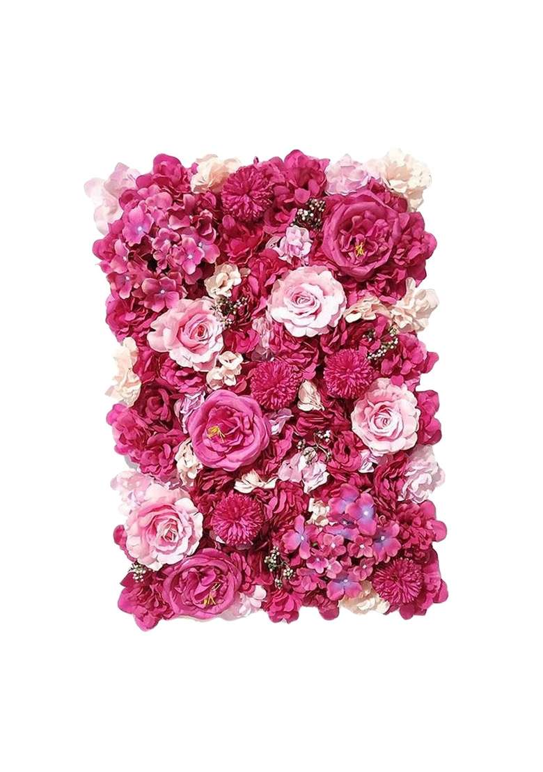 Merishopp Artificial Silk Flowers Wall Panel Wedding Party Floral Backdrop Rose - Indya