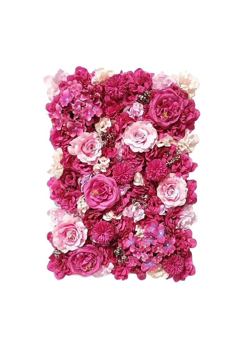 Merishopp Artificial Silk Flowers Wall Panel Wedding Party Floral Backdrop Rose - Indya