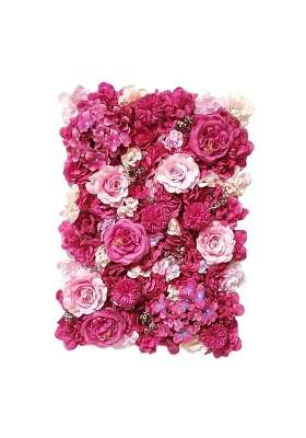 Trendynest Artificial Silk Flowers Wall Panel Wedding Party Floral Backdrop Rose