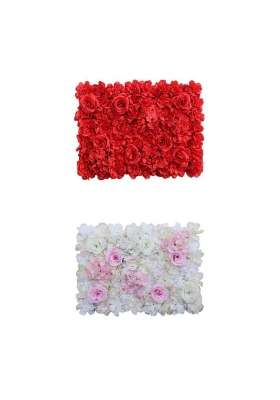 Merishopp 2X Silk Hydrangea Artificial Rose Flower Wall Wedding Background