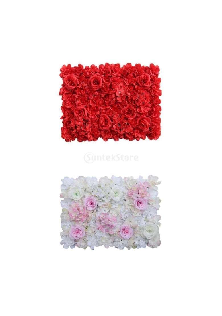 Merishopp 2X Silk Hydrangea Artificial Rose Flower Wall Wedding Background - Indya