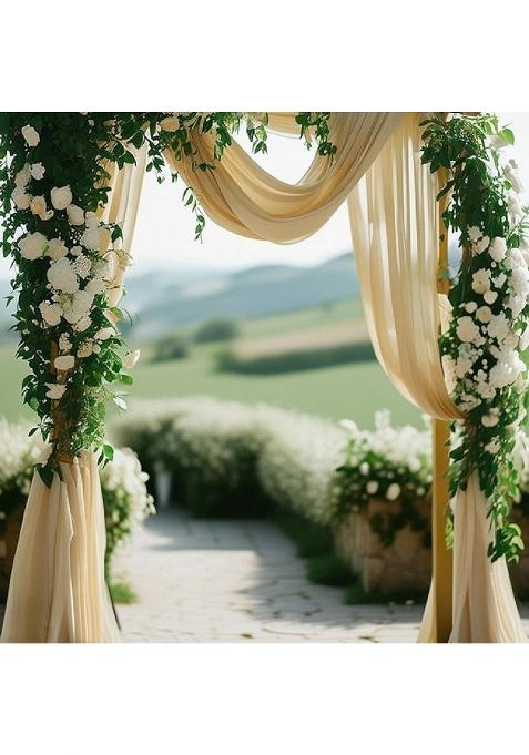 Trendynest Backdrop Curtains Background Backdrop Drapes for Party Celebration Reception Beige