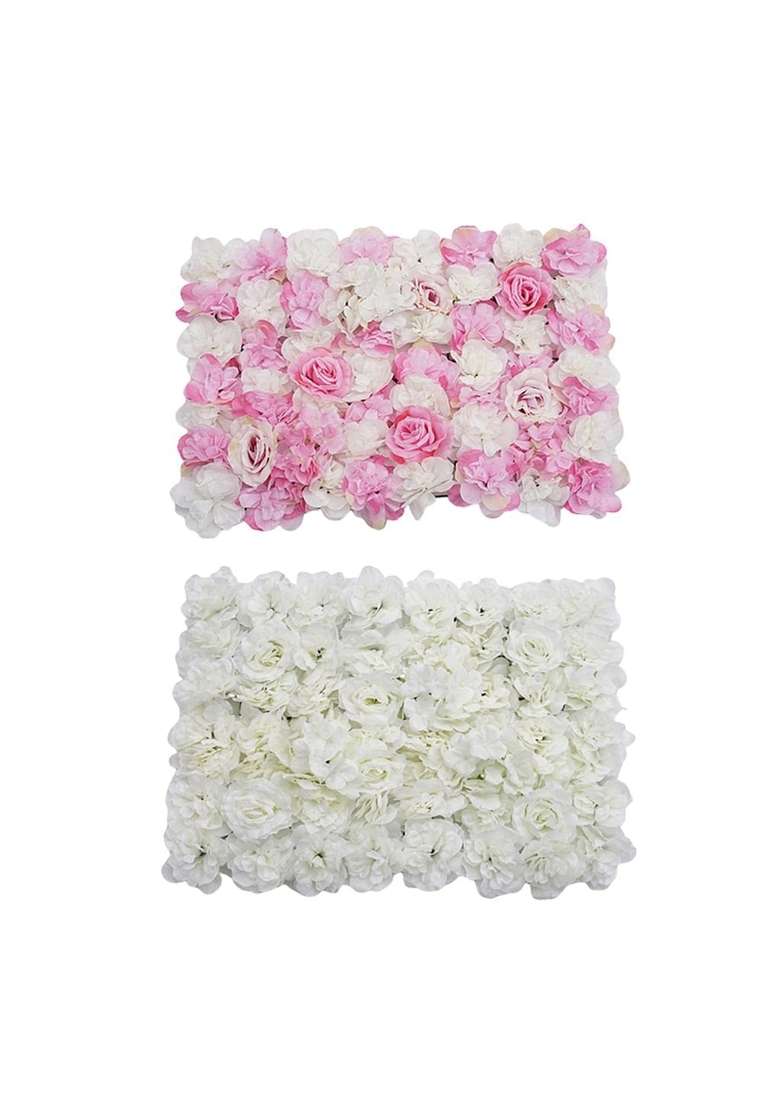 2Sets Artificial Flower Plants Panels Background Wall Wedding Decors - Indya