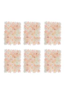 Merishopp 6Pcs Artificial Rose Hydrangea Flower Wall Panels Wedding Venue Decoration