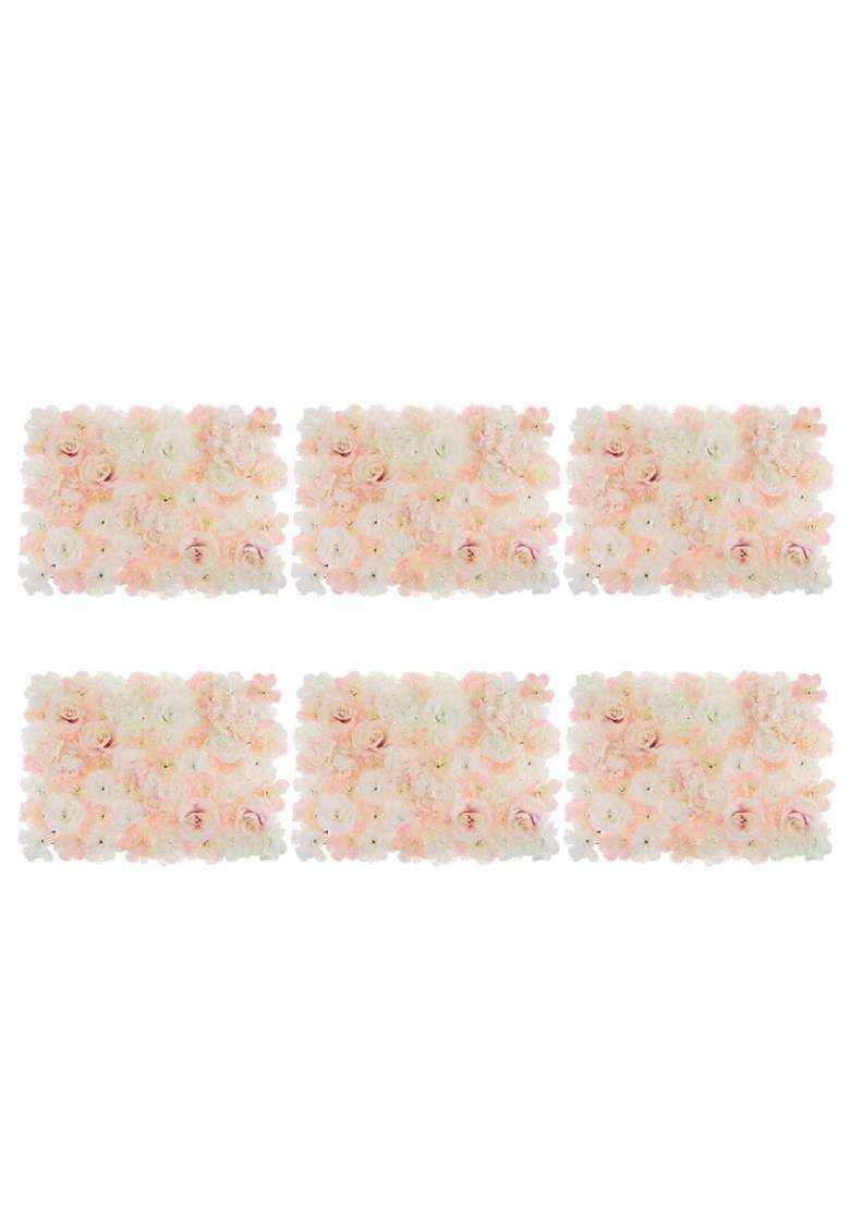 Merishopp 6Pcs Artificial Rose Hydrangea Flower Wall Panels Wedding Venue Decoration - Indya