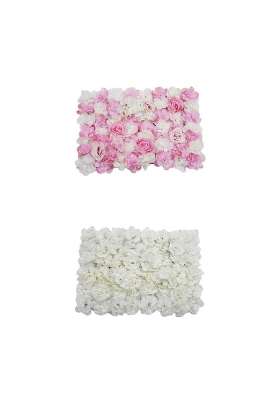 Merishopp 2Sets Artificial Flower Plants Panels Background Wall Wedding Decors