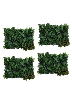 Merishopp 4 Pieces Artificial Plants Lawn Wall Wedding Home Gardening Foliage Decor