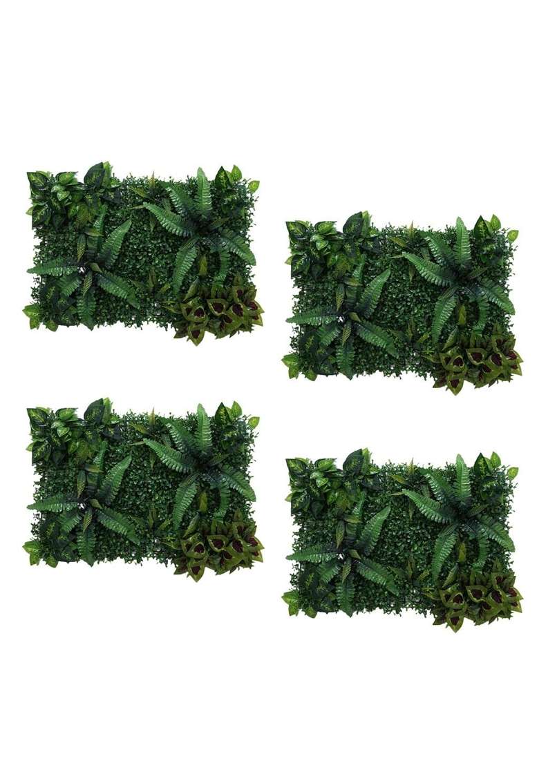 Merishopp 4 Pieces Artificial Plants Lawn Wall Wedding Home Gardening Foliage Decor - Indya