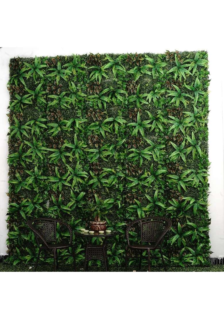 Merishopp 4 Pieces Artificial Plants Lawn Wall Wedding Home Gardening Foliage Decor - Indya