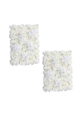 Merishopp 2Pieces Artificial Flower Wall Wedding Venue Flower Pillar Main Road Cream