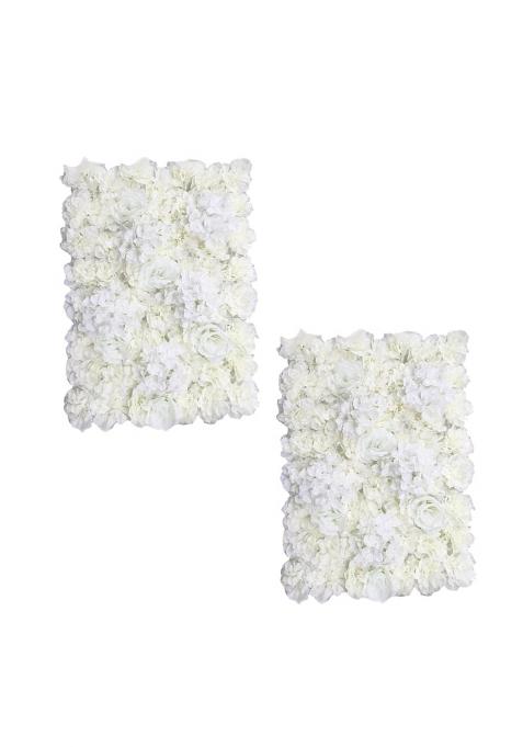 Merishopp 2Pieces Artificial Flower Wall Wedding Venue Flower Pillar Main Road Cream