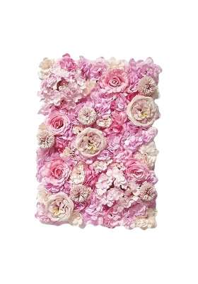 Trendivibe Artificial Silk Flowers Wall Panel Wedding Party Floral Backdrop Purple Pink