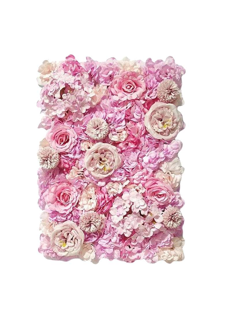 Trendivibe Artificial Silk Flowers Wall Panel Wedding Party Floral Backdrop Purple Pink - Indya