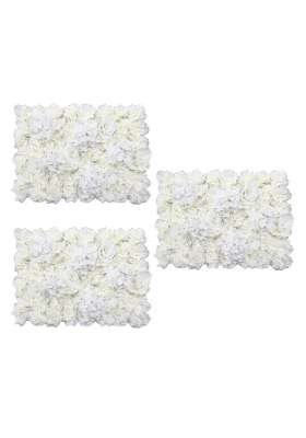 Merishopp 3 Pieces Artificial Flower Wall Wedding Venue Flower Pillar Main Road Cream