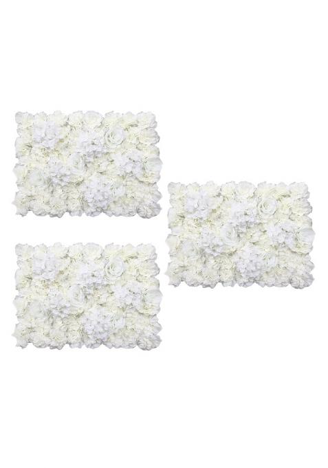 Merishopp 3 Pieces Artificial Flower Wall Wedding Venue Flower Pillar Main Road Cream