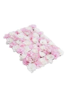Merishopp 6 Pieces Artificial Flower Wall Panels Wedding Venue Decor Pink White