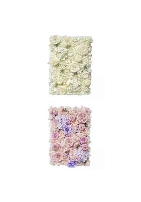 Merishopp 2X Artificial Silk Flowers Wall Panel Wedding Party Floral Backdrop