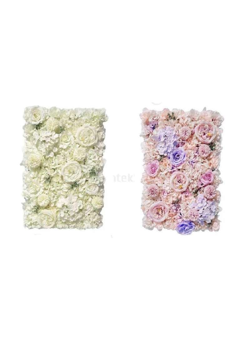 Merishopp 2X Artificial Silk Flowers Wall Panel Wedding Party Floral Backdrop - Indya