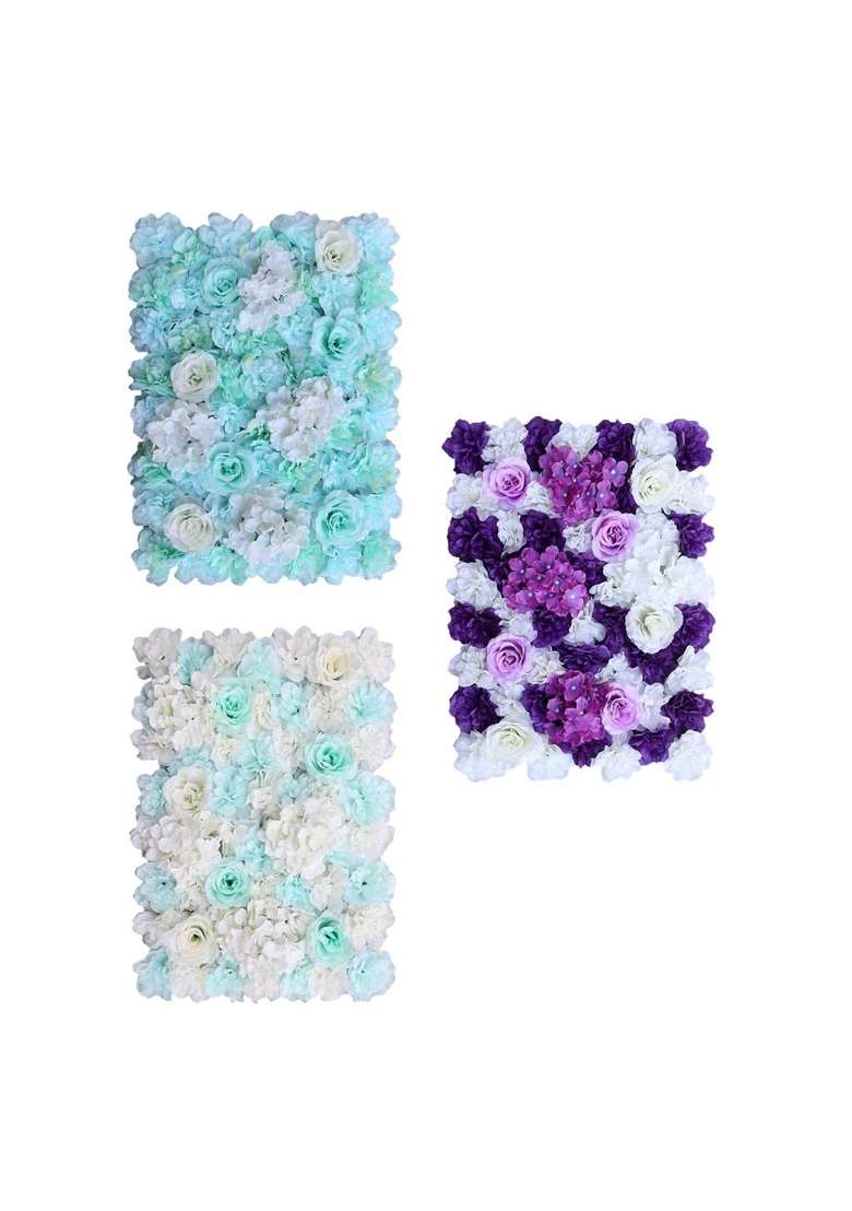 Trendynest Artificial Silk Rose Flowers Wall Panel for Wedding Venue Decor Purple - Indya