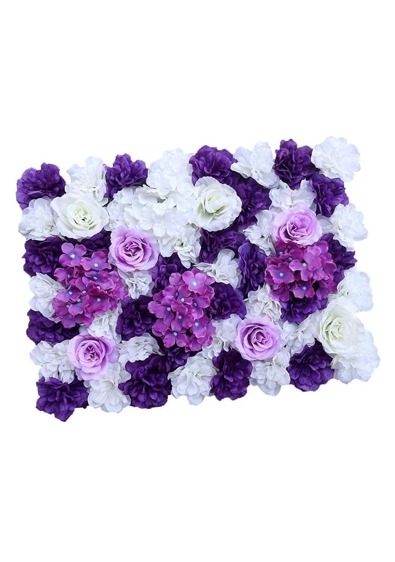 Trendynest Artificial Silk Rose Flowers Wall Panel for Wedding Venue Decor Purple - Indya