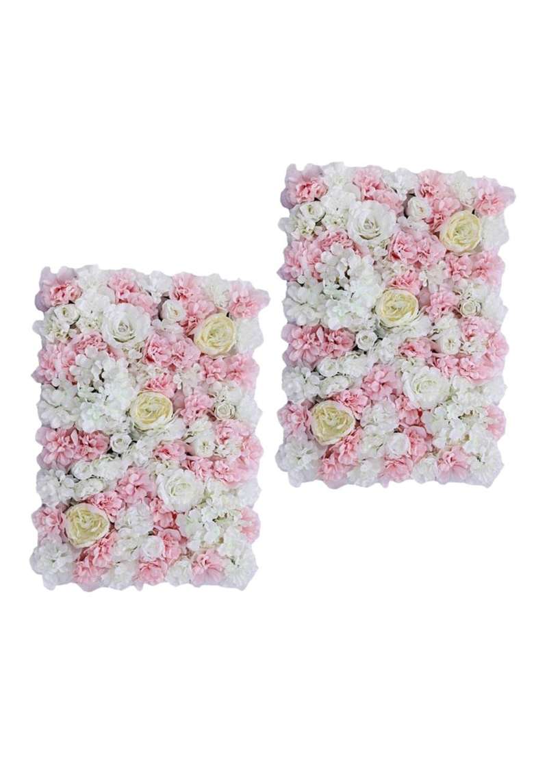 Trendynest 2 Pieces Artificial Flower Wall Wedding Venue Flower Pillar Main Road Pink - Indya