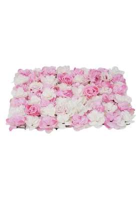 Trendivibe 4Piece Artificial Flower Wall Wedding Venue Flower Pillar Road Decor Hotpink