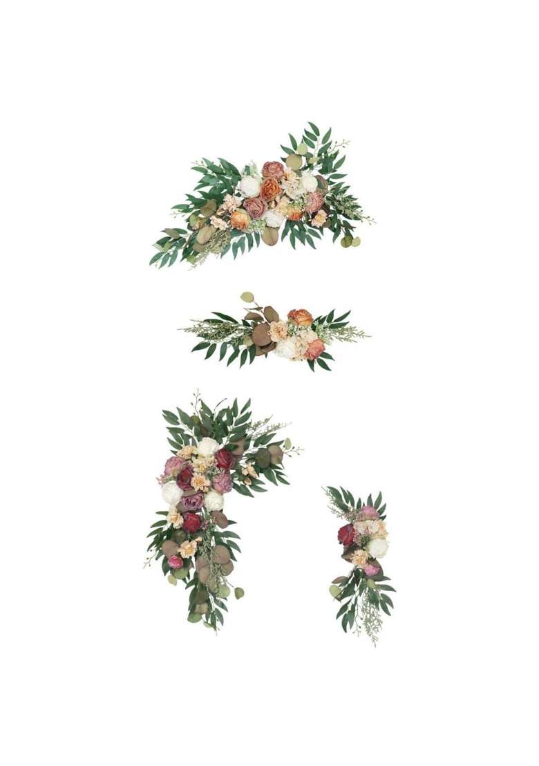 Merishopp 4Pcs Flower Arch Fall Floral Arrangements Wreath for Garden Background Decor - Indya