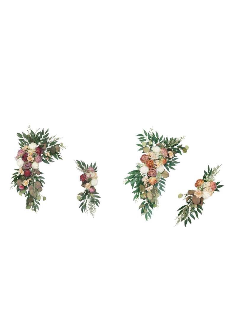 Merishopp 4Pcs Flower Arch Fall Floral Arrangements Wreath for Garden Background Decor - Indya