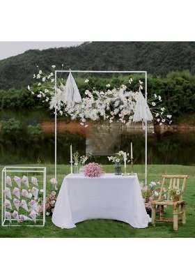 Wedding Arch Backdrop Stand Arch Frame for Baby Shower Ceremony Photo Shoots Silver