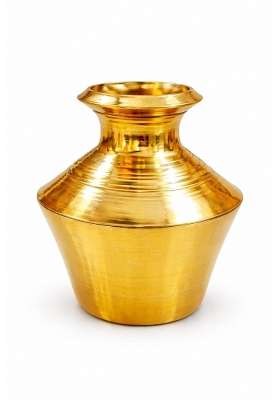 Gold Pure Brass Theertha Kudam Ceremonies Pooja Kalash Handi Brass Ghada 3 Litre Capacity
