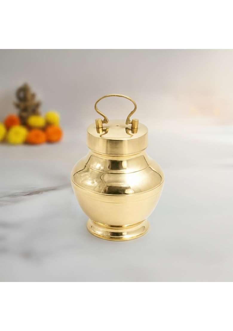 Putrika Gold Traditional Brass Handcrafted Pavitra Gangajali Lota - Indya