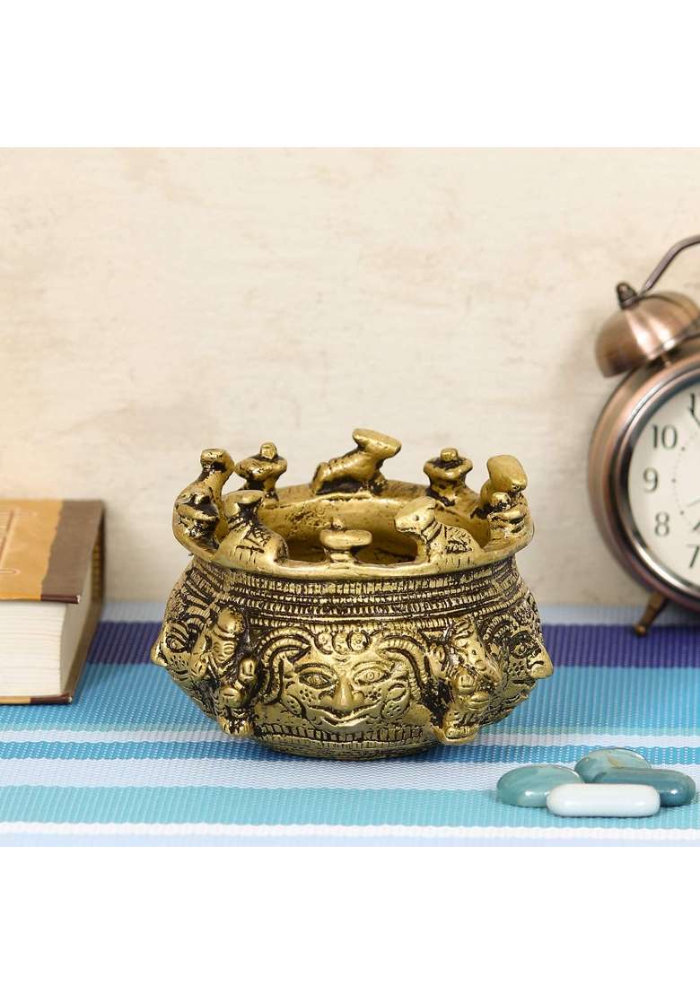 Ecraftindia Brass Auspicious Nandi Kalash for Religious Offerings - Indya