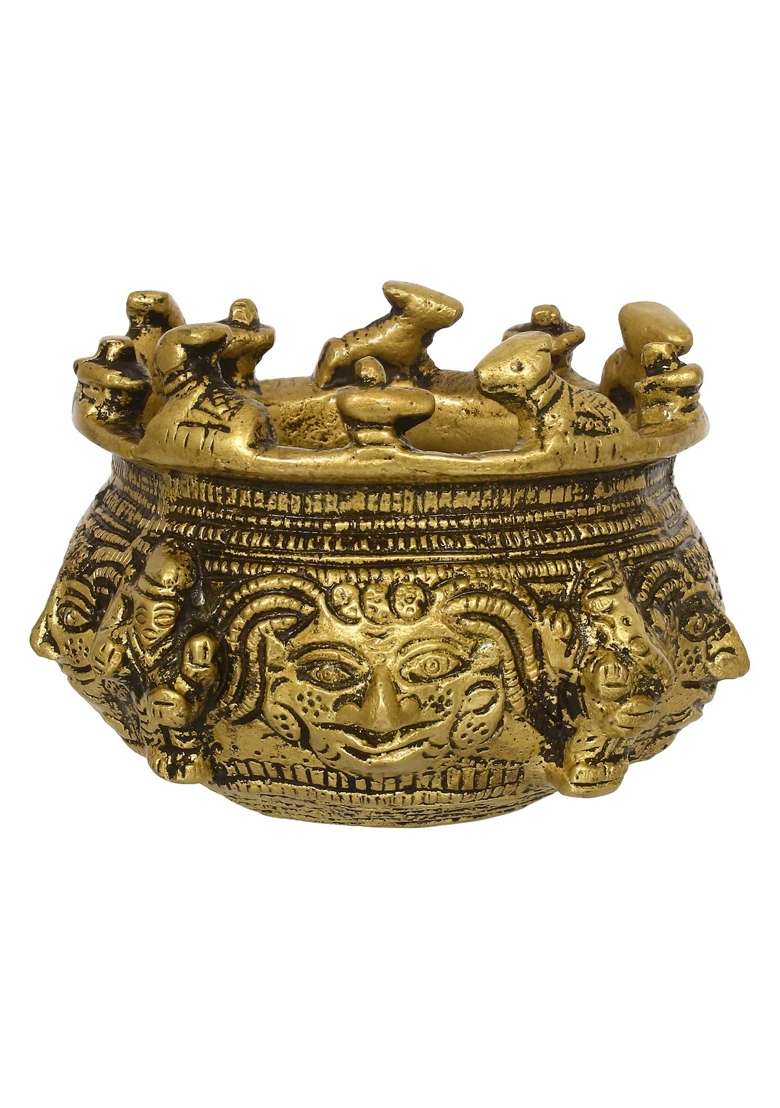 Ecraftindia Brass Auspicious Nandi Kalash for Religious Offerings - Indya