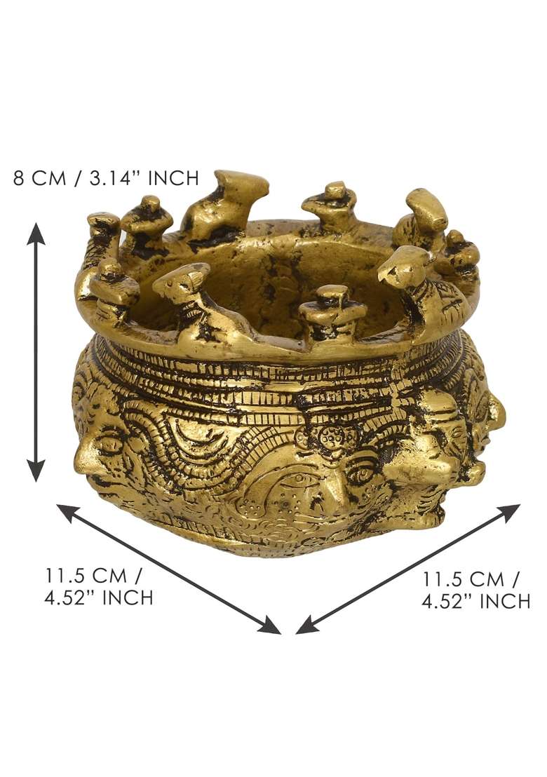 Ecraftindia Brass Auspicious Nandi Kalash for Religious Offerings - Indya