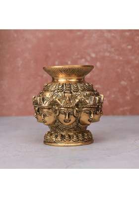 The Advitya Brass Ashtalakshmi Kalash for Pooja Decoration Items