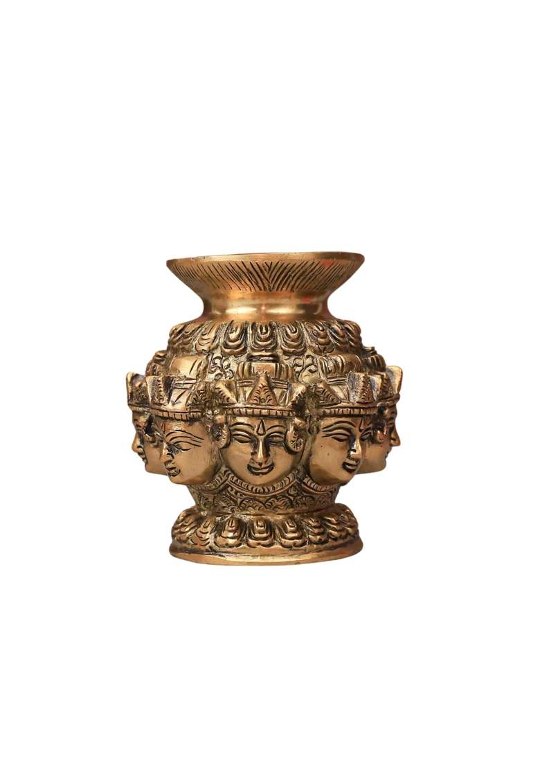 The Advitya Brass Ashtalakshmi Kalash for Pooja Decoration Items - Indya