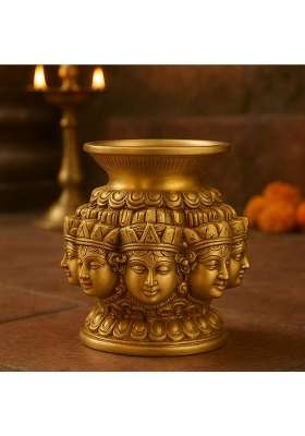 AROU NEST Ashta Lakshmi Brass Pooja Kalash 9 Point 7 CM