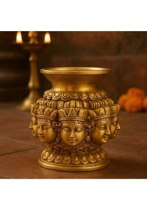 AROU NEST Ashta Lakshmi Brass Pooja Kalash 9 Point 7 CM