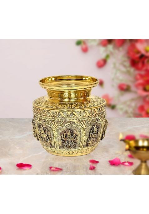 Dattatreya Bronze Ashtalakshmi Kalash Lota Decorative for Home Decor Temple Pooja Mandir Showpiece Height