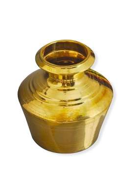 Mahi Store Pure Brass Ghada Pot Water Pot Pongal Handi Kudam Gold 3L Pooja Kalash Ceremonies