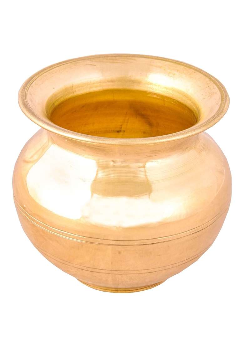 Shiv Shakti Arts Yellow Pure Brass Kalash Lota for Suryanamaskar and Poojan Purpose ML Pack of 6 - Indya