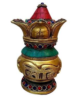 IYI Merchant Riddhi Siddhi Crafted Kalasha Multicolour Nariyal Kalash Murti Vastu Remedy for Temple Decor