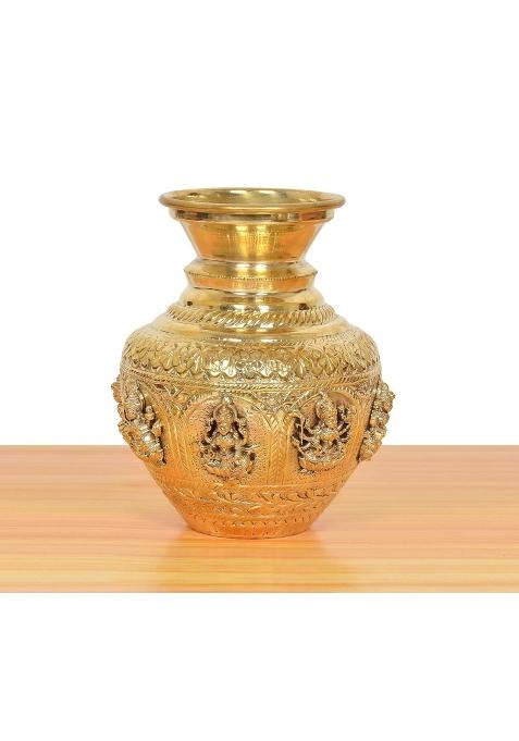 Dattatreya Bronze Ashtalakshmi Kalash Laxmi Lota Decorative Karwa Chauth Diwali Pooja for Home Decor Temple
