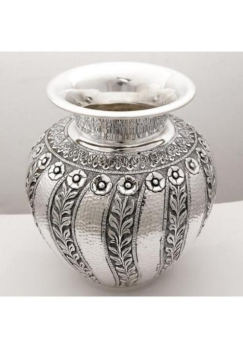 Pure German Silver Designer Nakashi Kalash Lota for Pooja Puja Silver Design Metal Pooja Kalash Chambu Lota