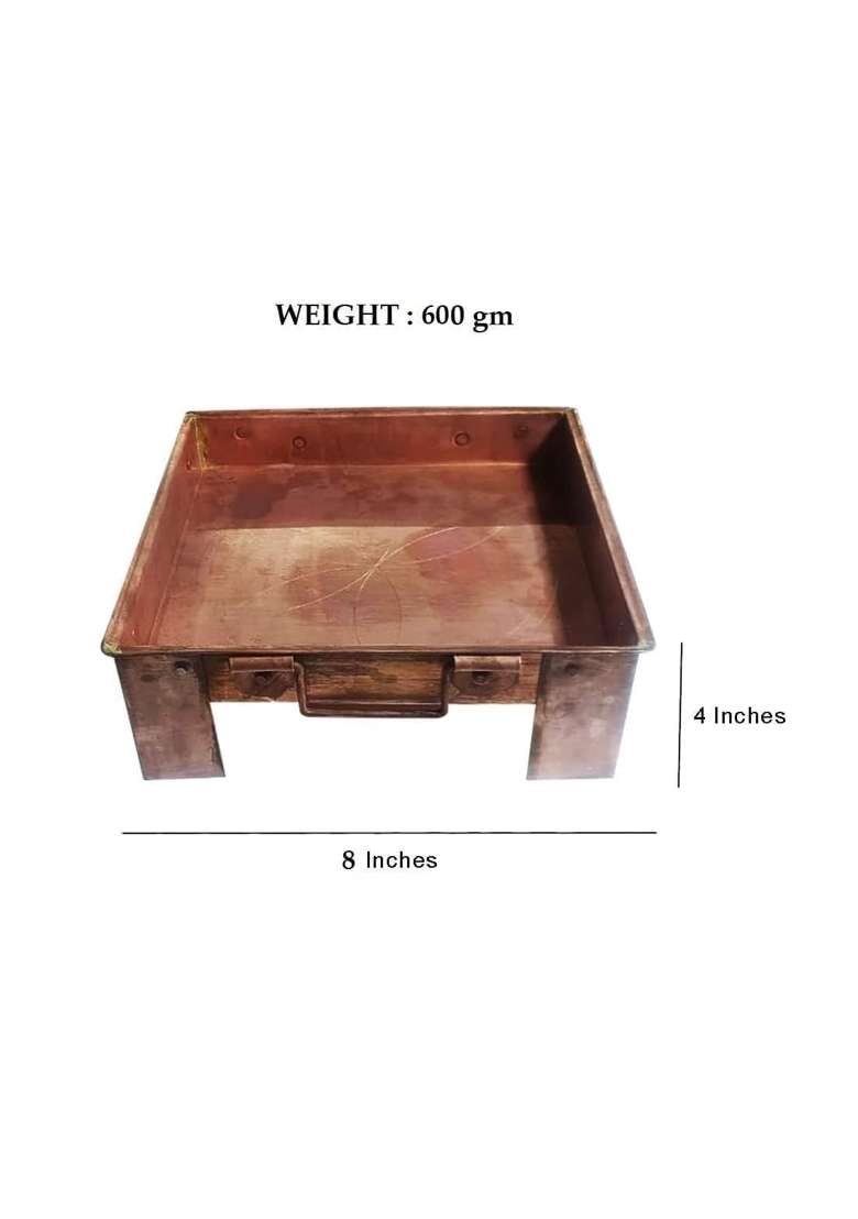 Omkriya Havan Kund Hawan Kund for Home Pure Copper Hawan Kund with Handle on Both Side for Yagya - Indya