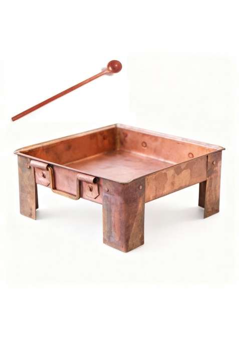Omkriya Havan Kund for Home Pure Copper with Handle on Both Side for Yagya Havan Kund with Stand for Puja