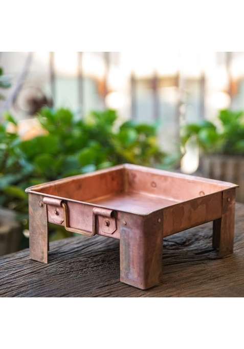 Omkriya Heavy Weight Pure Copper Hawan Kund for Home with Handle on Both Side for Yagya Hawan and Puja Purpose